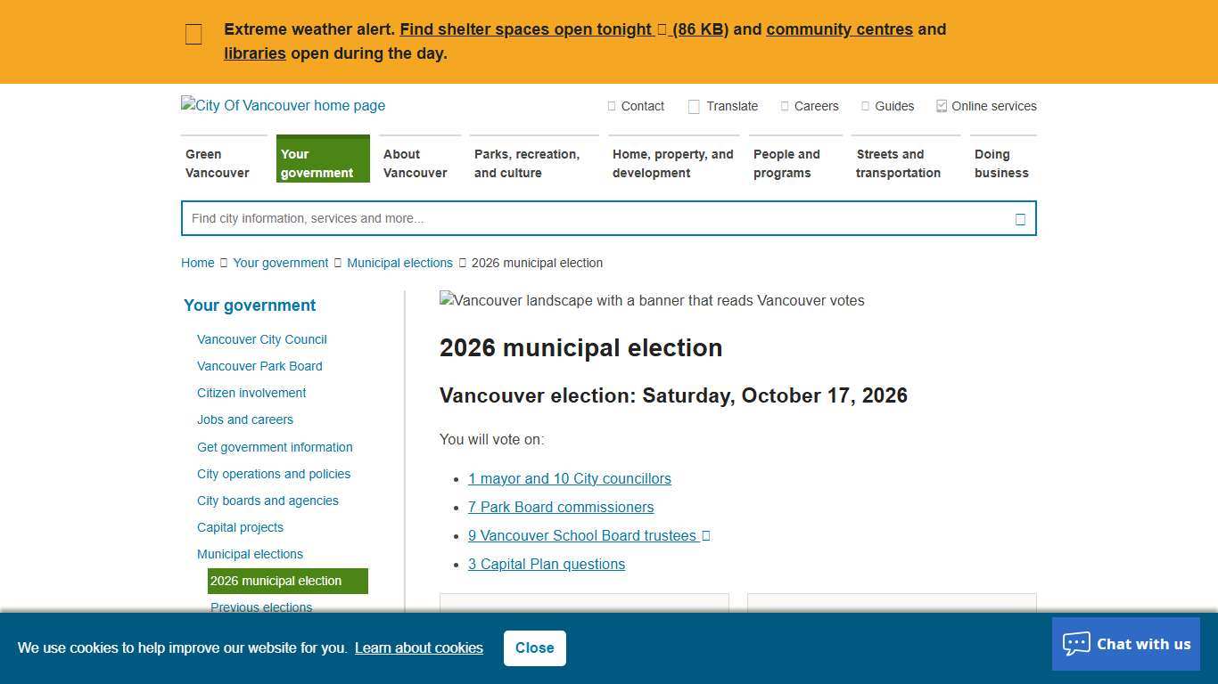 2026 municipal election | City of Vancouver